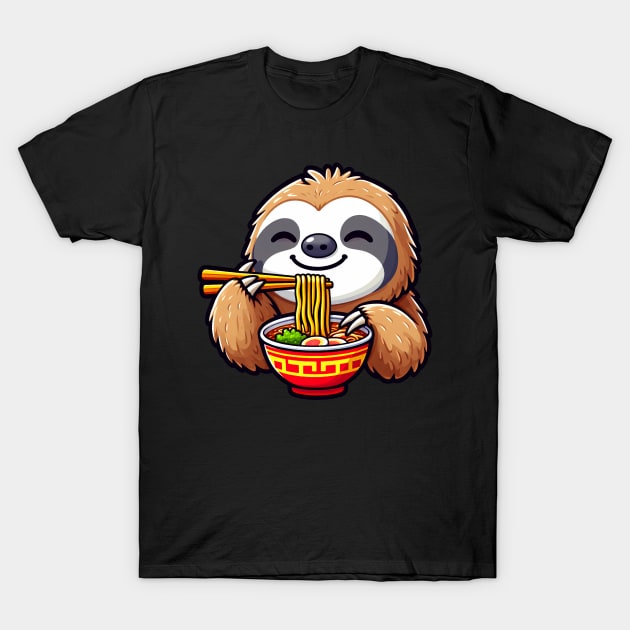 Sloth Loves Ramen T-Shirt by Plushism